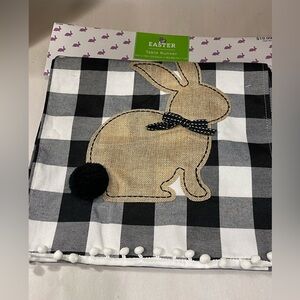 BLACK & WHITE BUFFALO CHECK EASTER TABLE RUNNER